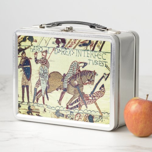 Death of King Harold Bayeux Tapestry Postcard Metal Lunch Box