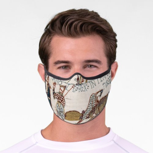 Death of King Harold Bayeux Tapestry Premium Face Mask