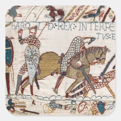 Death of King Harold Bayeux Tapestry Square Sticker