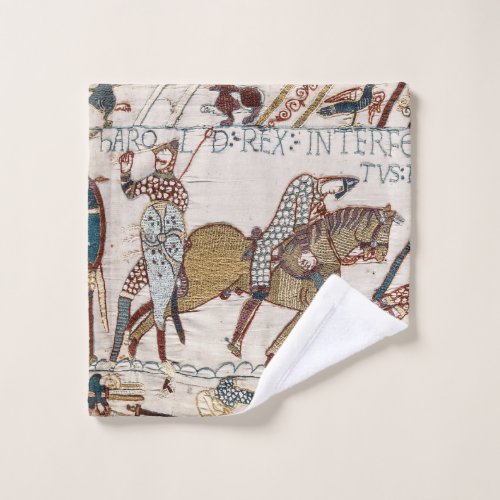Death of King Harold Bayeux Tapestry Wash Cloth