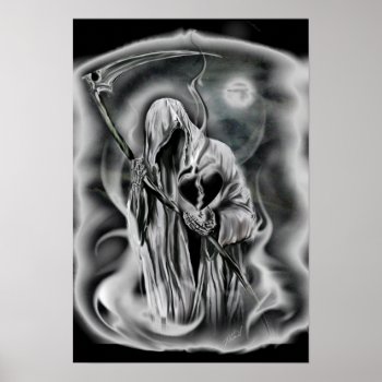 Death Of Love  Broken Black Heart  Grim Reaper Poster by FXtions at Zazzle