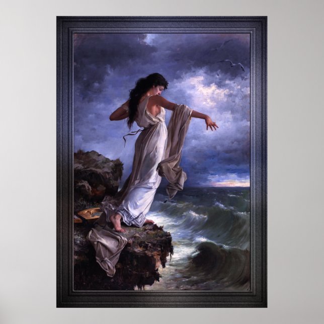 Death of Sappho by Miguel Carbonell Selva Poster (Front)
