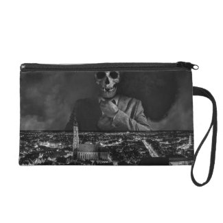 Death overlooks the city cosmetic bag