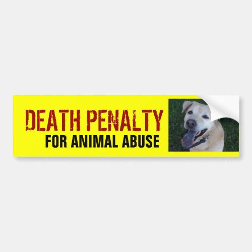 DEATH PENALTY FOR ANIMAL ABUSE BUMPER STICKER