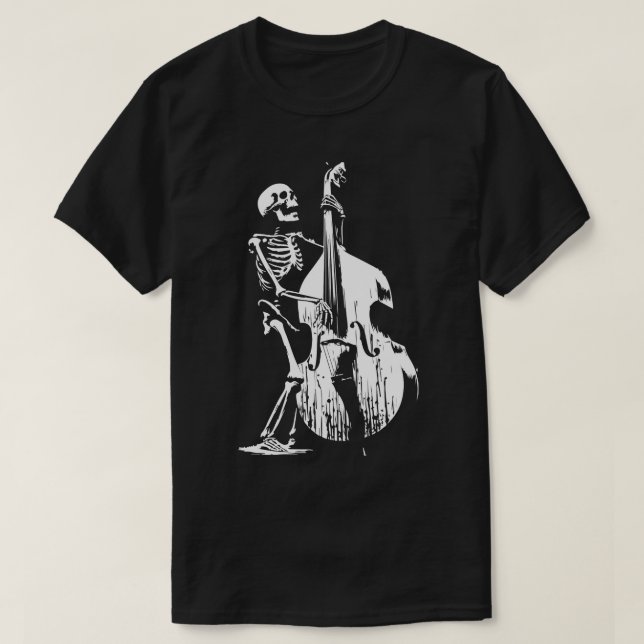 death plays bass guitar T-Shirt (Design Front)