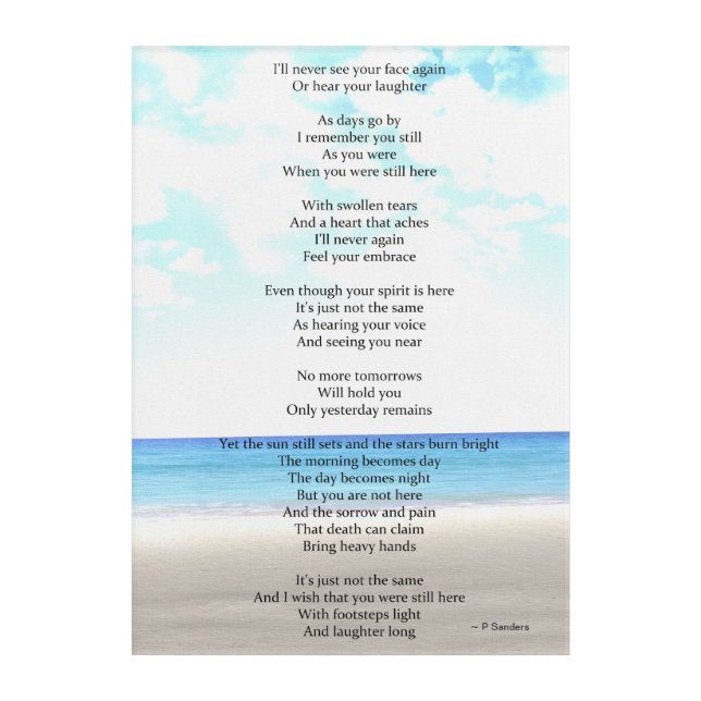 Death Poem Acrylic Print (Front)