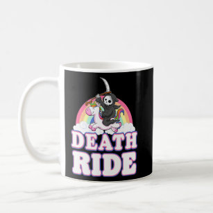 Death Ride Rainbow Grim Reaper Riding Unicorn Hall Coffee Mug