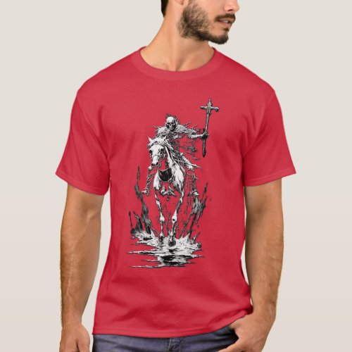 Death Rides A Horse skeletal warrior harbinger of  T_Shirt