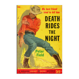 Death Rides the Night western book cover Acrylic Print