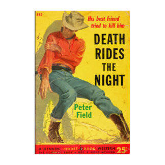 Death Rides the Night western book cover Acrylic Print