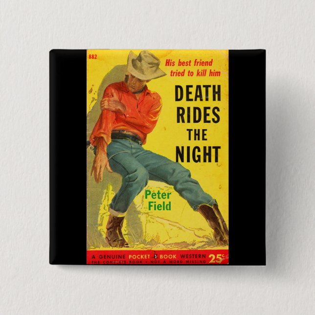 Death Rides the Night western book cover Button (Front)