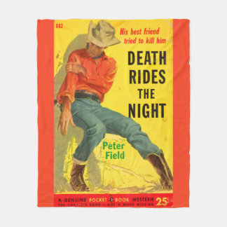 Death Rides the Night western book cover Fleece Blanket