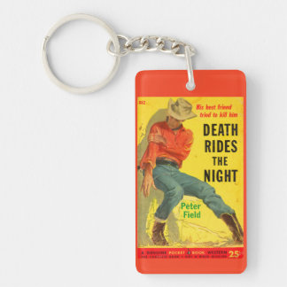 Death Rides the Night western book cover Keychain