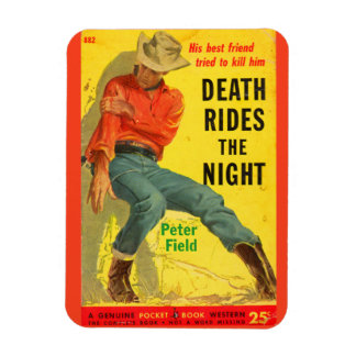 Death Rides the Night western book cover Magnet