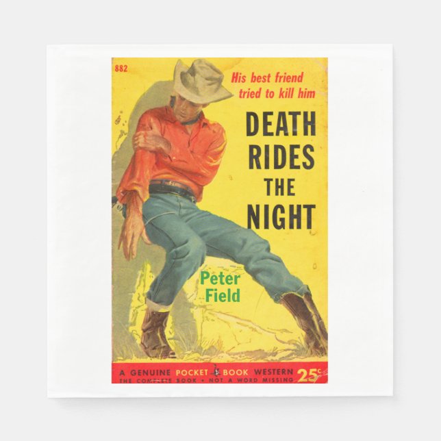 Death Rides the Night western book cover Napkins (Front)