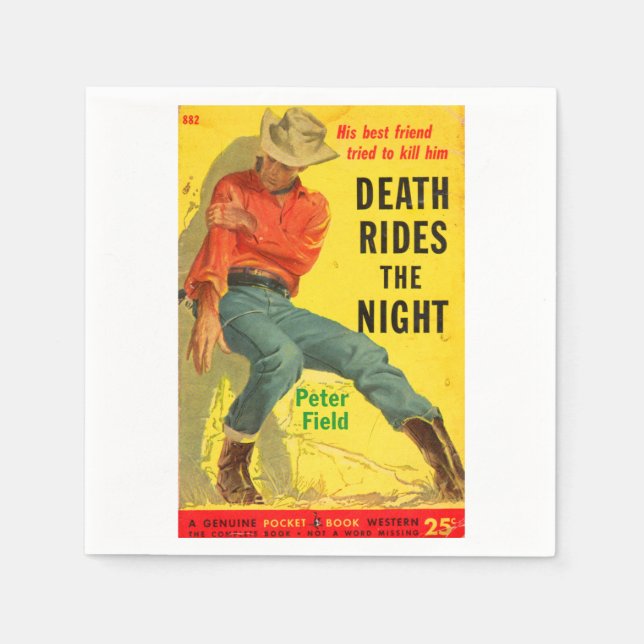 Death Rides the Night western book cover Paper Napkins (Front)