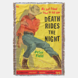 Death Rides the Night western book cover Throw Blanket
