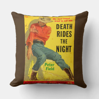Death Rides the Night western book cover Throw Pillow