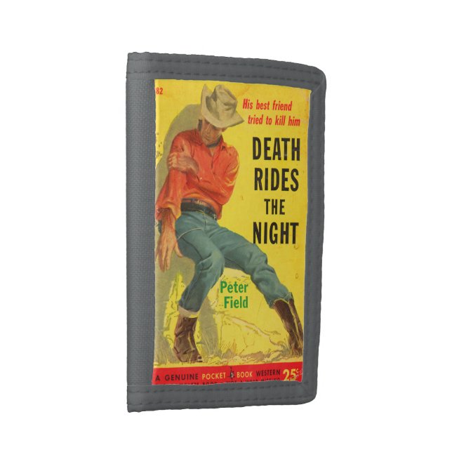 Death Rides the Night western book cover Tri-fold Wallet (Side)