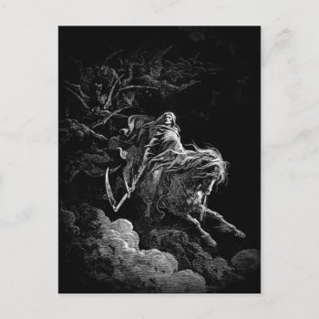 Death Riding Accross A Night Sky Postcard by SpookyThings at Zazzle