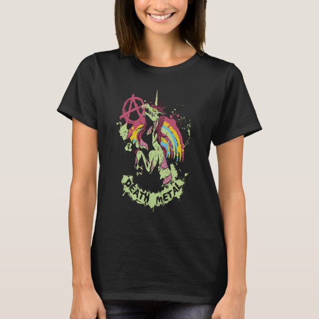 Death Rock Unicorn Music Head Rocker Heavy 1 T-Shirt (Front)