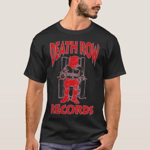 Death Row Records Red On Black Death Row Logo Zip  T_Shirt