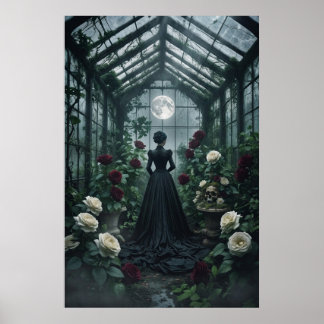 Death’s Greenhouse – Gothic Botanical Victorian Wa Poster