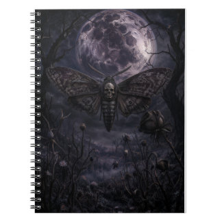 Death’s-Head Moth Gothic Moon Art Print Notebook