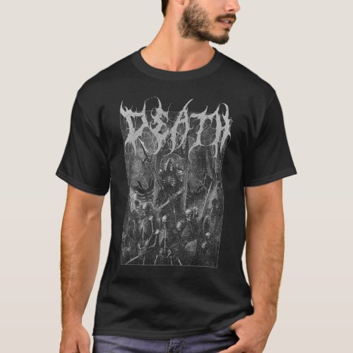 Death skeleton heavy metal T_shirt