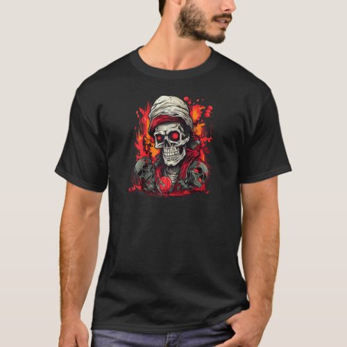 death skull illustration Gothic Shadowy Worlds Aut T_Shirt