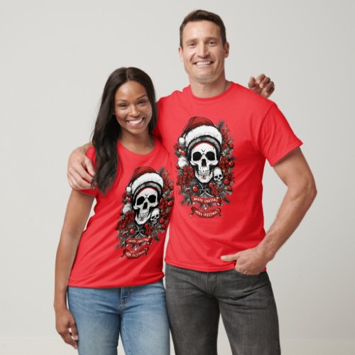 Death Skull Merry Christmas T_Shirt
