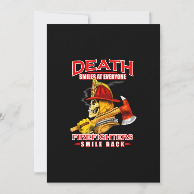 Death Smiles At Everyone Firefighter Firemans Holiday Card (Front)