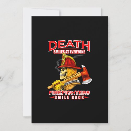 Death Smiles At Everyone Firefighter Firemans Holiday Card