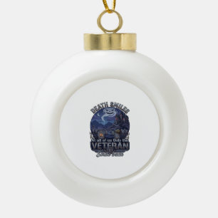 Death Smiles Veteran Halloween Ghost Graveyard Hau Ceramic Ball Christmas Ornament