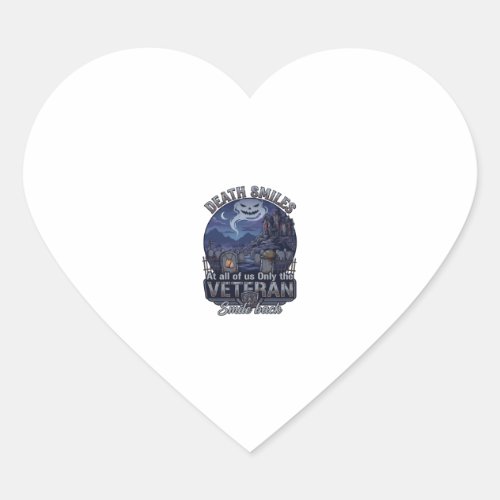 Death Smiles Veteran Halloween Ghost Graveyard Hau Heart Sticker
