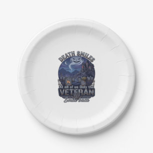 Death Smiles Veteran Halloween Ghost Graveyard Hau Paper Plates