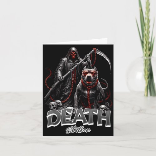 Death Stalker Grim Reaper Dog Halloween Card