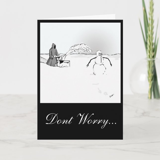 Death Stalks the Snowman Holiday Card (Front)