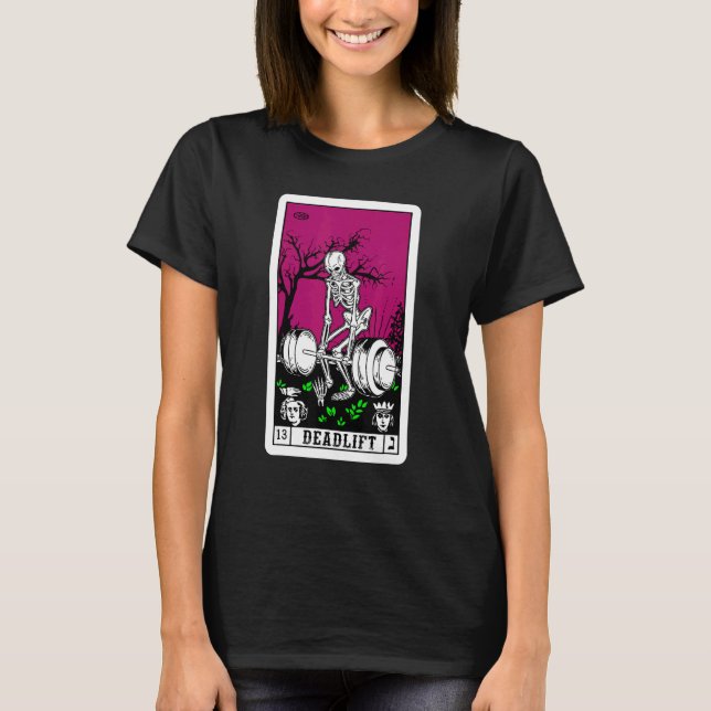 death tarot card  gym deadlifts workout gymmer T-Shirt (Front)