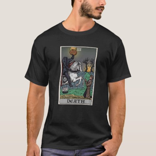 Death Tarot Card Headless Horseman Gothic Spooky H T_Shirt