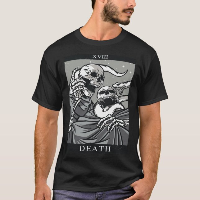 Death Tarot Card Tarot Card XIII 13 Skeleton Snake T-Shirt (Front)