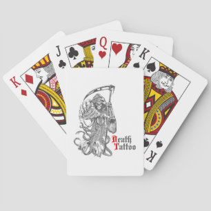 Death Tattoo Grim Reaper Skeleton Poker Cards