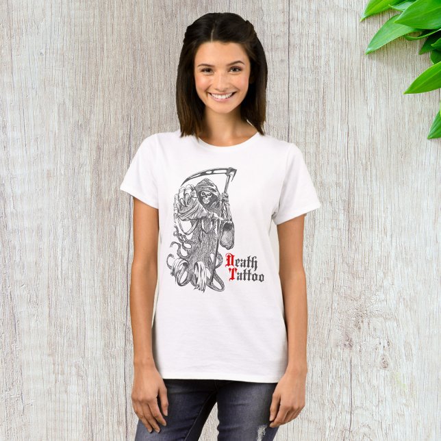 Death Tattoo Grim Reaper Skeleton T-Shirt (Creator Uploaded)
