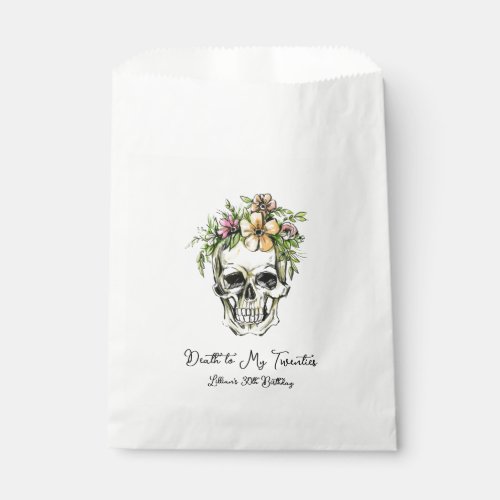 Death to My 20s Birthday Skull Favor Bag