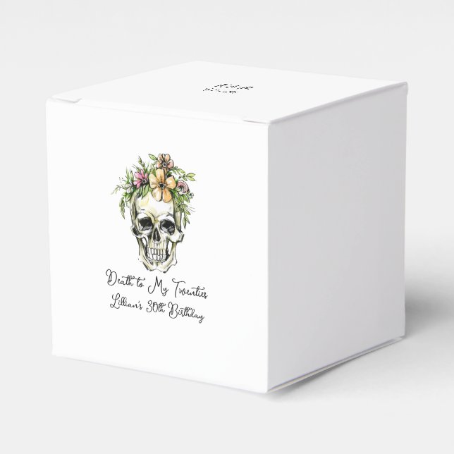 Death to My 20s Birthday Skull Favor Boxes (Front Side)