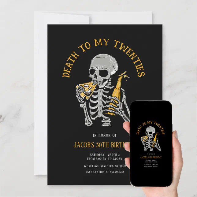 Death to My 20s Invitation Zazzle