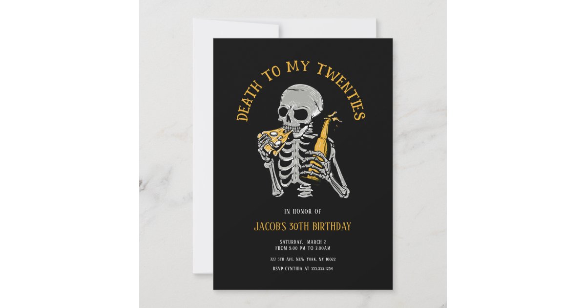Death to My 20s Invitation Zazzle