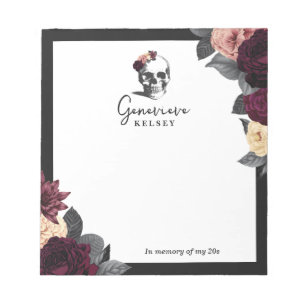 Death to My 20s Personal Floral Notepad