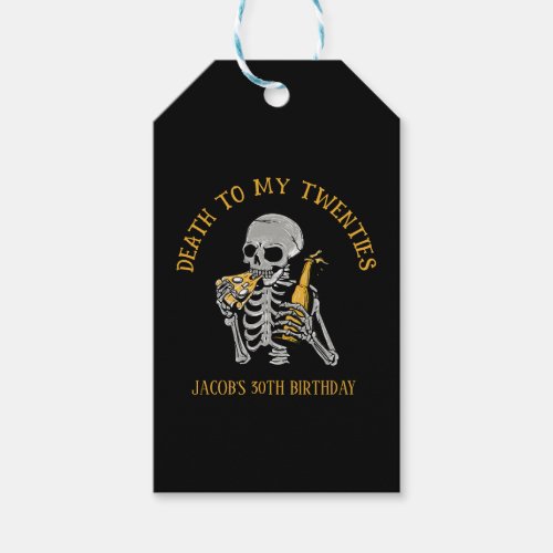 Death to My 20s Skeleton Gift Tags