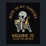 Death to My 20s Skeleton Photo Print<br><div class="desc">Add spooky fun to your birthday party with this poster featuring a skeleton enjoying pizza and beer. Perfect for celebrating the end of your twenties! Additional party supplies and decorations are available at Metro-Event.com and Metro-Events on Zazzle.</div>